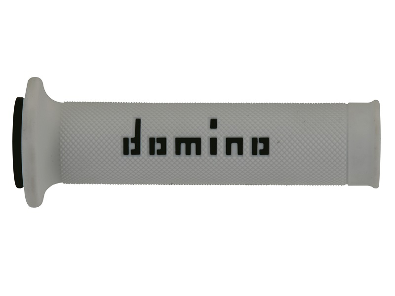 Puños Domino On Road Blanco - Negro Abiertos D 22 mm L 120-125 mm