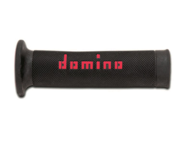 Puños Domino On Road Negro - Rojo Abiertos D 22 mm L 120-125 mm