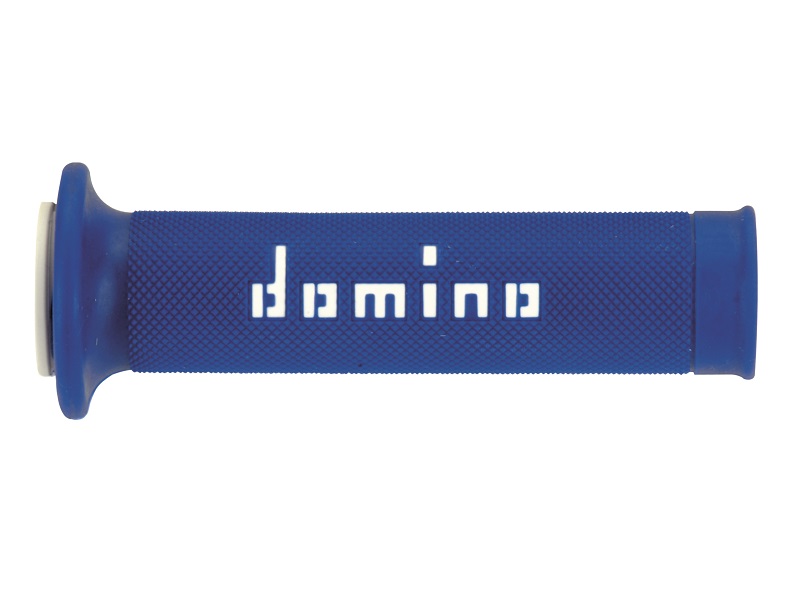 Puños Domino On Road Azul - Blanco Abiertos D 22 mm L 120-125 mm