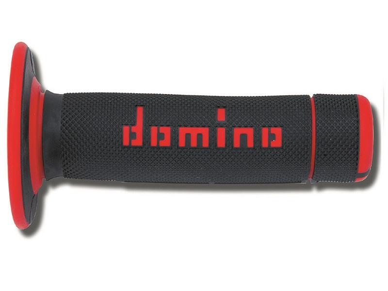 Puños Domino Off Road Negro - Rojo Cerrados D 22 mm L 118 mm