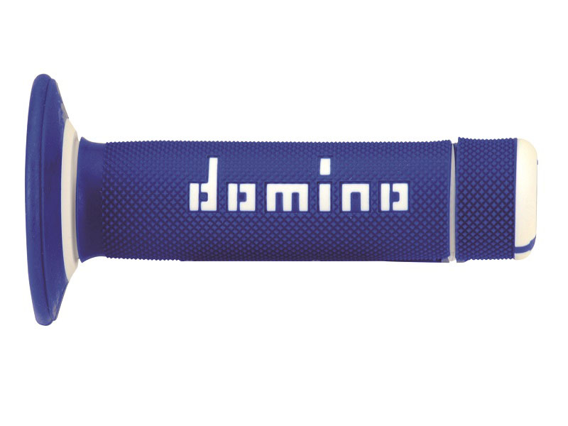 Puños Domino Off Road Azul - Blanco Cerrados D 22 mm L 118 mm