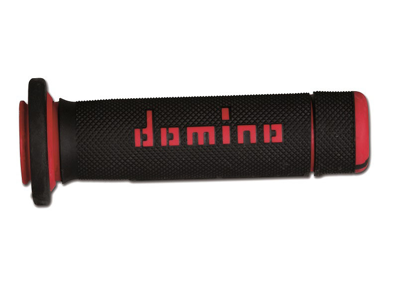 Puños Domino ATV Negro - Rojo Cerrados D 22 mm L 118- 122 mm