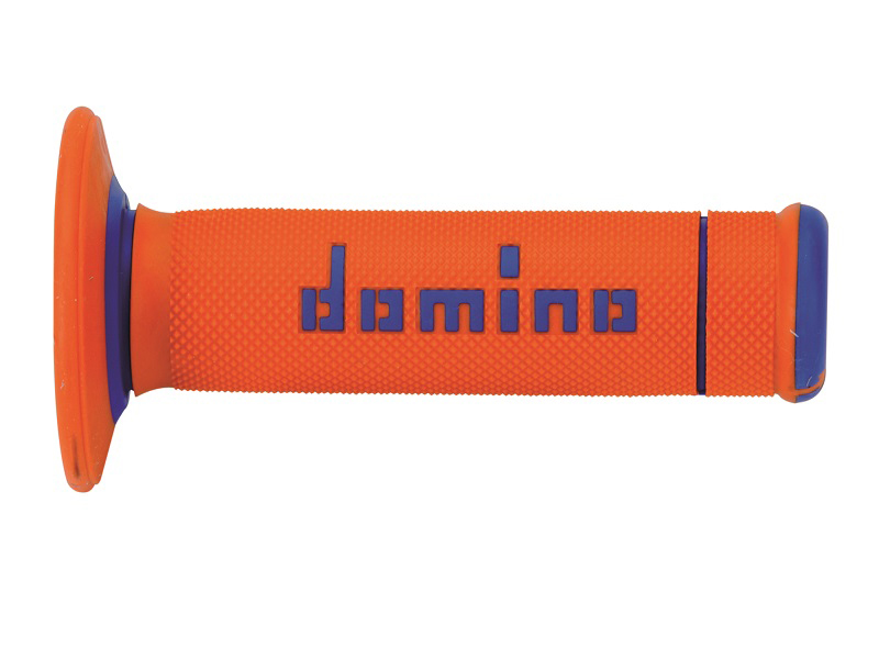 Puños Domino Off Road X-Treme Naranja - Azul Cerrados D 22 mm L 118 mm