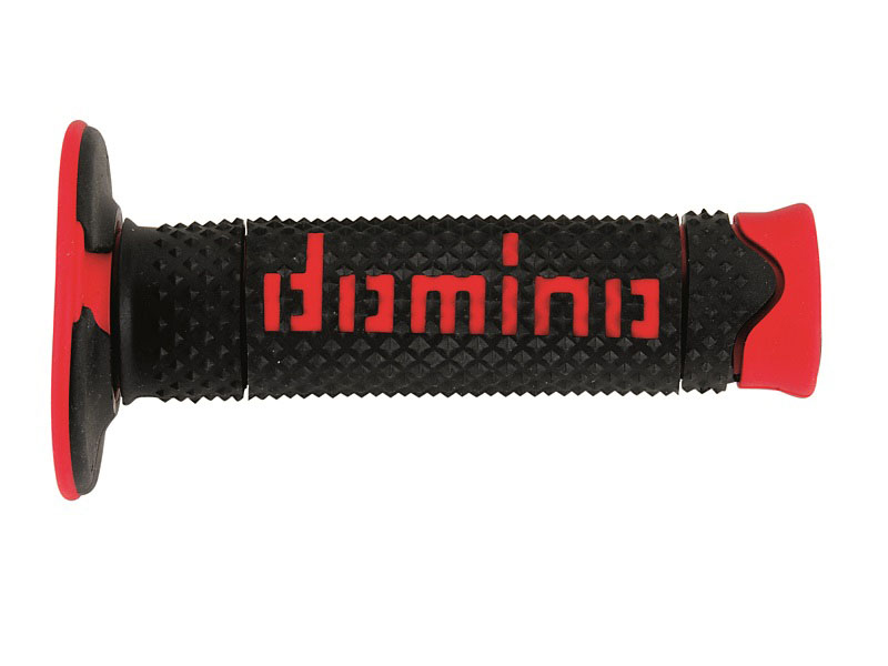 Puños Domino DSH Off Road Negro - Rojo Cerrados D 22 mm L 120 mm