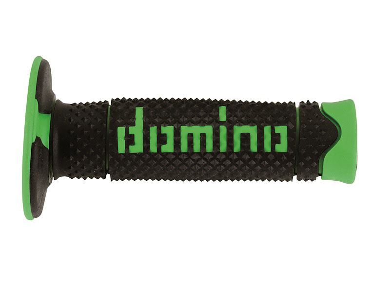 Puños Domino DSH Off Road Negro - Verde Cerrados D 22 mm L 120 mm