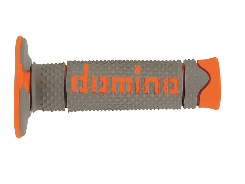 Puños Domino DSH Off Road Gris - Naranja Cerrados D 22 mm L 120 mm