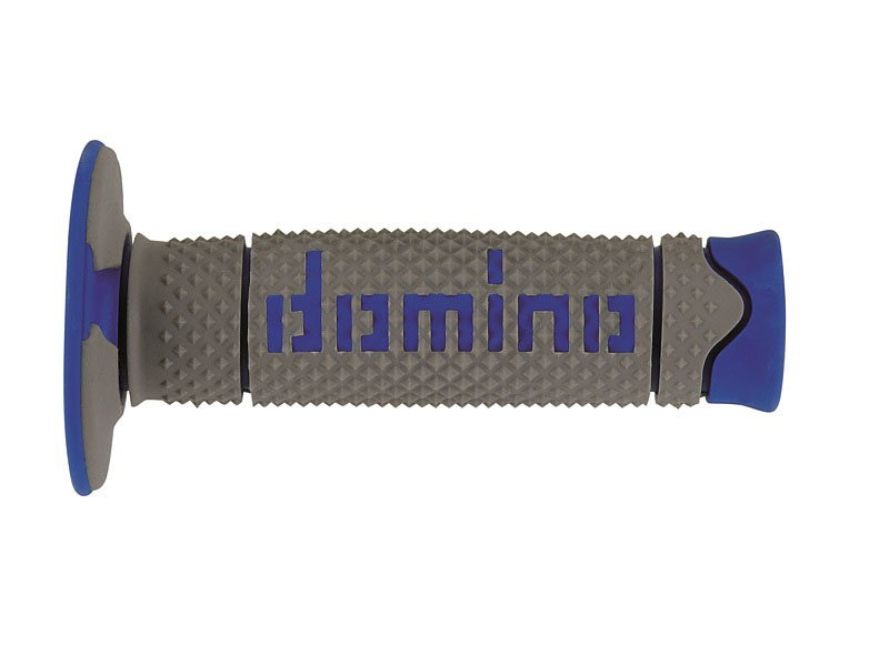 Puños Domino DSH Off Road Gris - Azul Cerrados D 22 mm L 120 mm