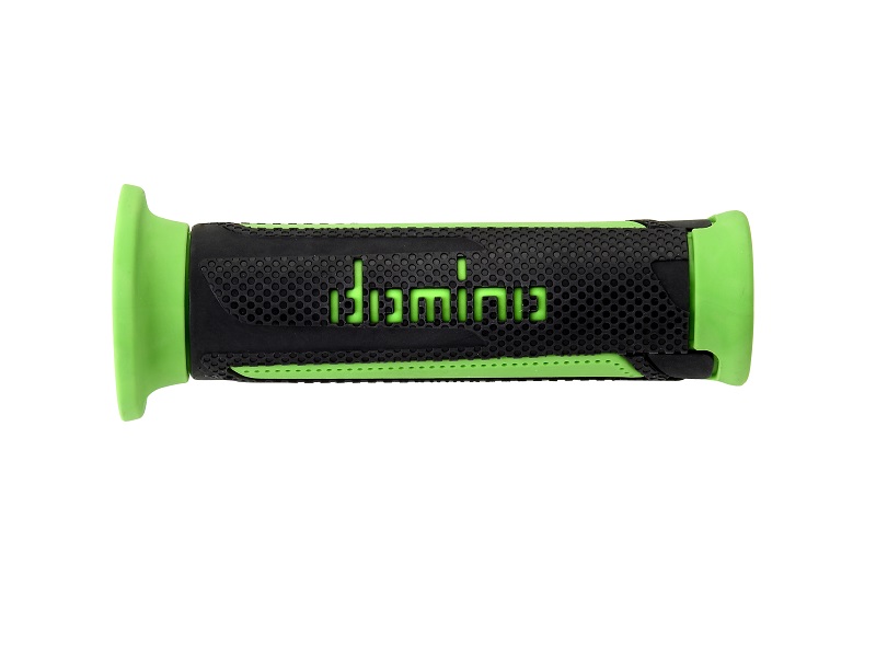 Puños Domino Turismo Antracita-Verde Abiertos D 22 mm L 120 mm