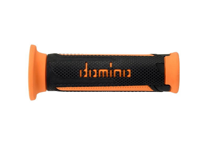 Puños Domino Turismo Antracita-Naranja Abiertos D 22 mm L 120 mm