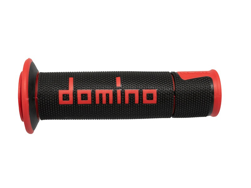 Puños Domino On Road Racing Negro/Rojo Abiertos D 22 mm L 120 mm