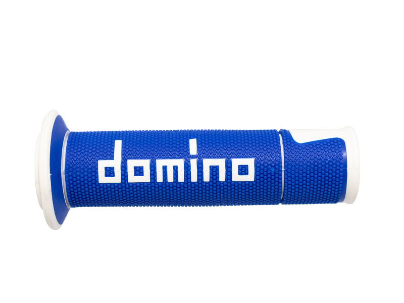 Puños Domino On Road Racing Azul/Blanco Abiertos D 22 mm L 120 mm
