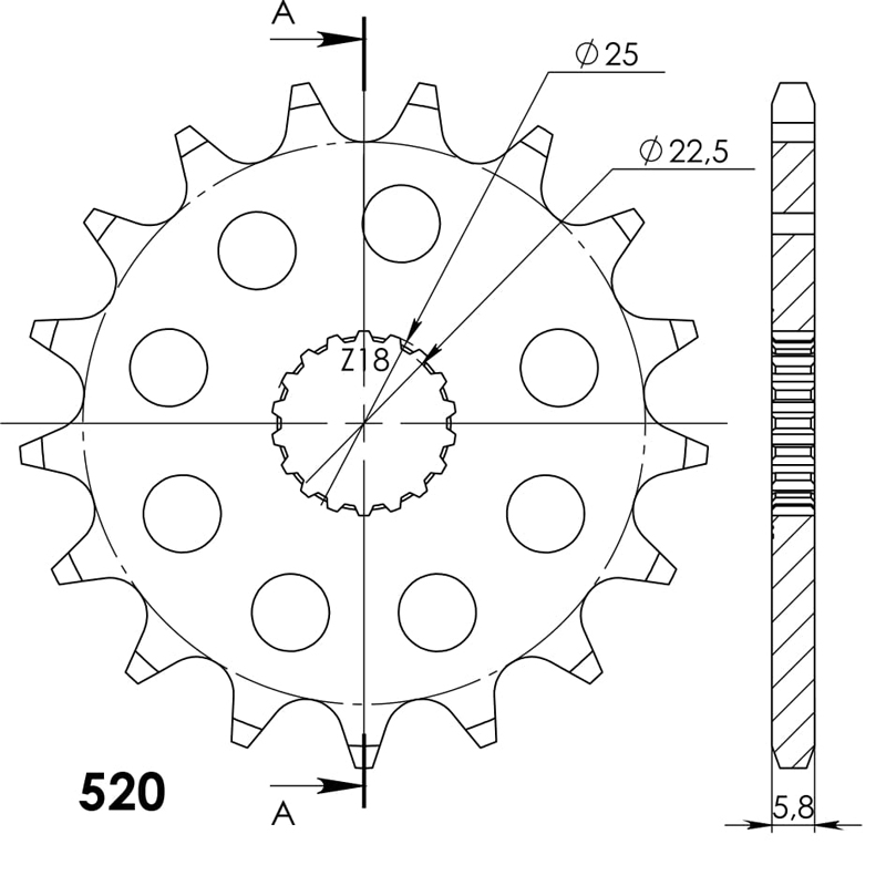 Piñón Supersprox Triumph 520 x 17