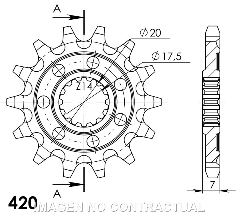 Piñón Supersprox Yamaha 420 x 14