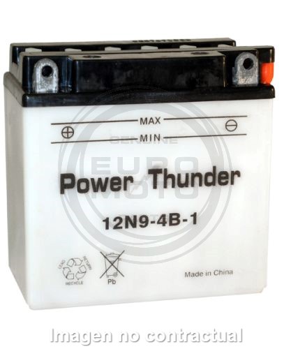 Batería Power Thunder 12N9-4B-1 con ácido