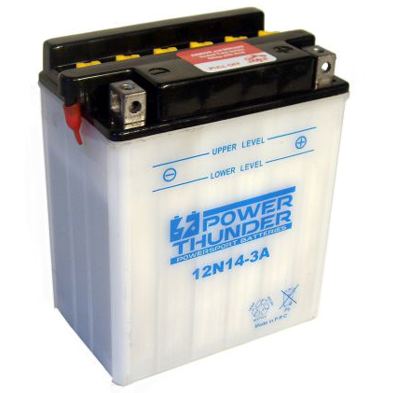 Batería Power Thunder 12N14-3A con ácido