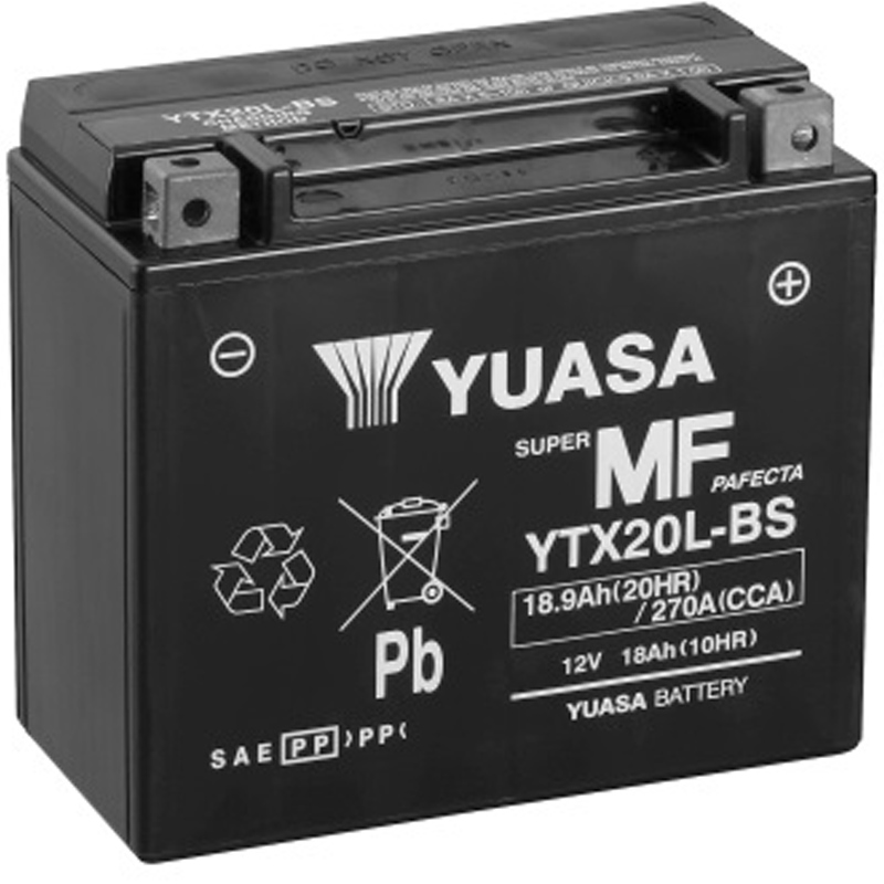 Batería Yuasa YTX20L-BS Sin Mantenimiento