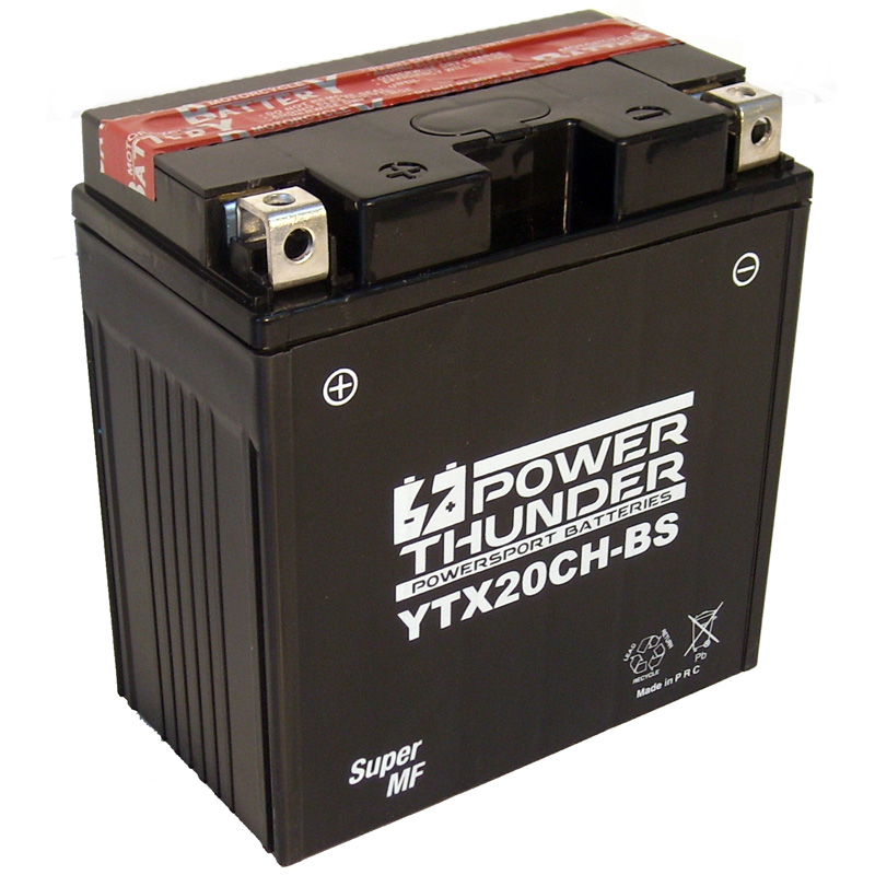 Batería Power Thunder CTX20CH-BS con ácido High Performance