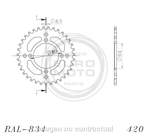Corona Supersprox Aluminio Yamaha 420 X 35