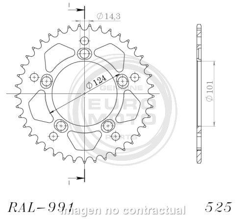 Corona Supersprox Aluminio KTM 525 X 38