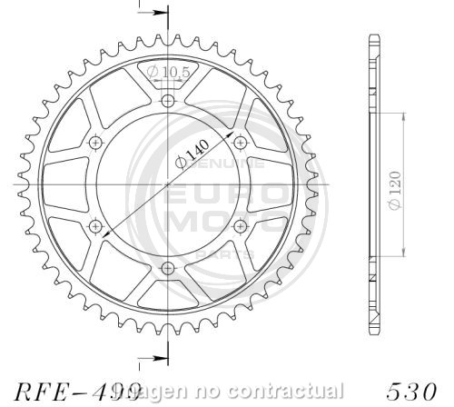 Corona Supersprox acero Kawasaki 530 x 52