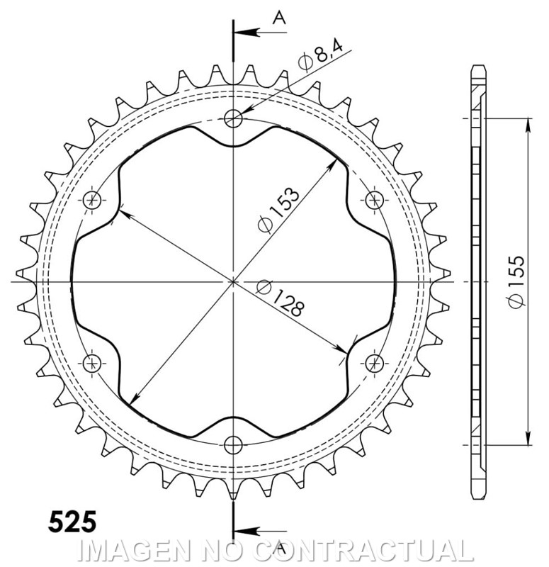 Corona Supersprox acero KTM 525 x 38