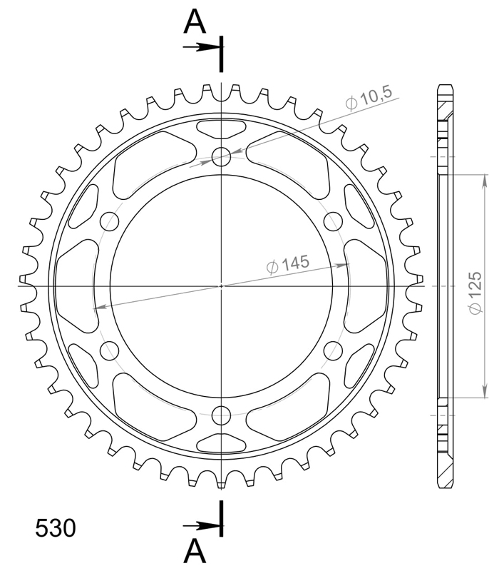 Corona Supersprox acero Yamaha 530 x 43