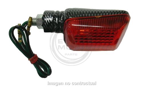 Intermitente mini brazo corto aspecto carbono Universal, cantidad mínima 2 unidades.